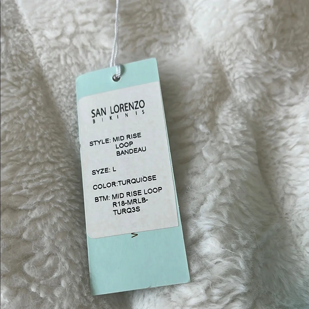 San Lorenzo Teal and Gold Patterned Bikini - Picture 4 of 4